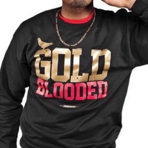 GOLD BLOODED Men's Black/Red Crewneck Sweatshirt